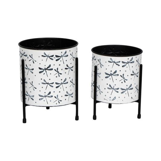 Set 2 Dragonfly Planters 24cm