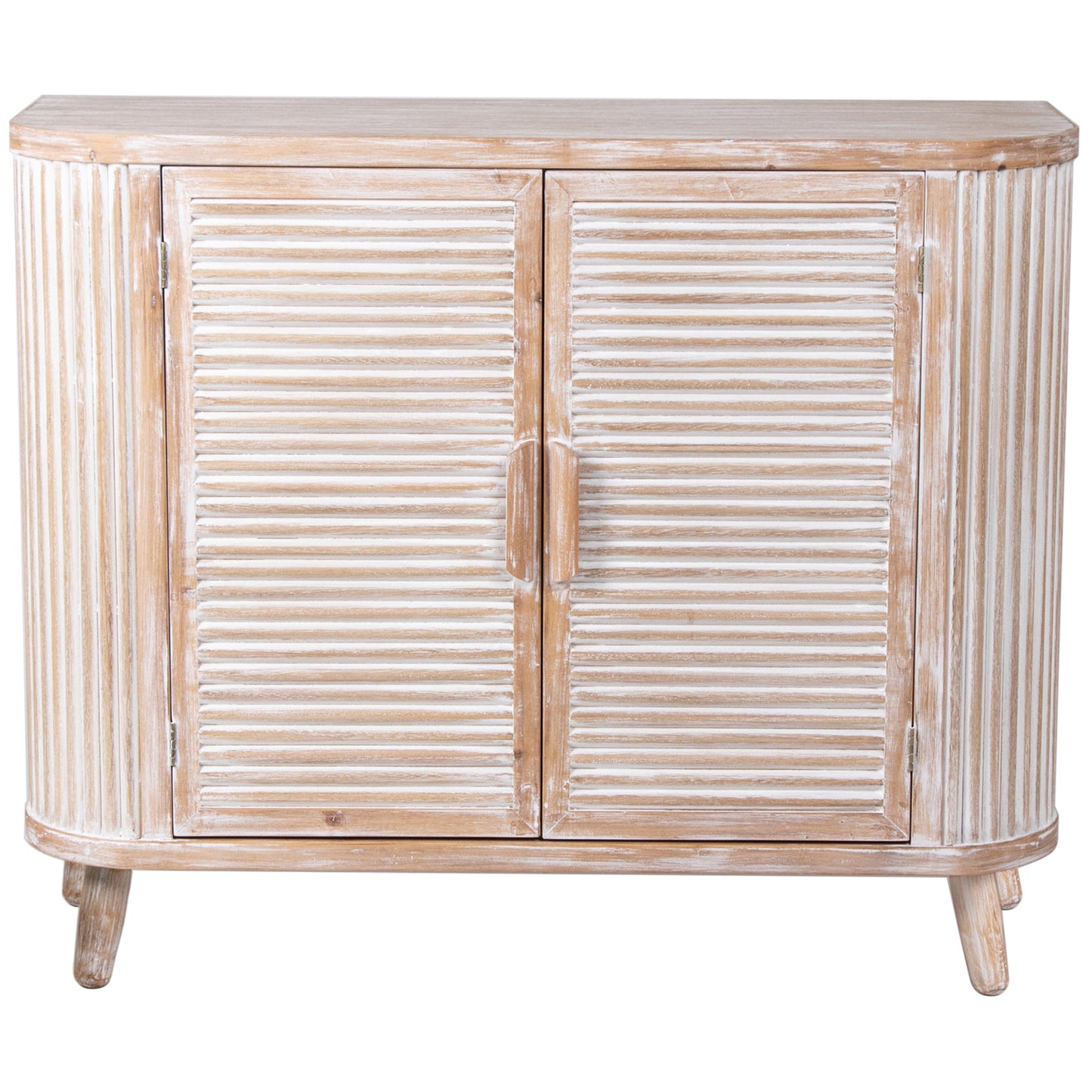 Casual Hamptons Ribbed Double Door Cabinet 100x81cm - Image 2