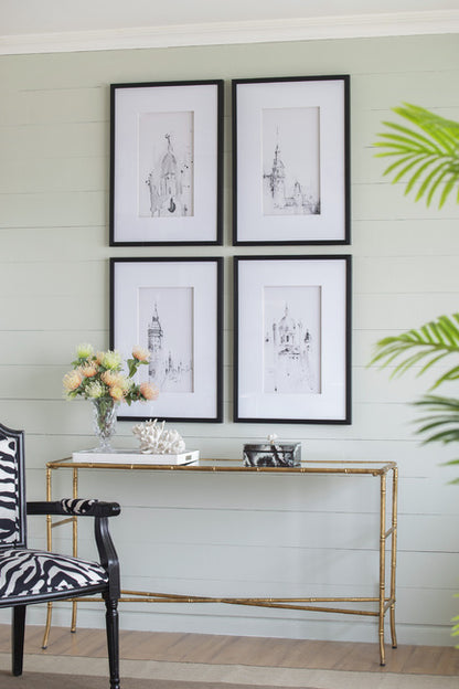 Set 4 Steeple Buildings Framed Prints 76cm - Image 2