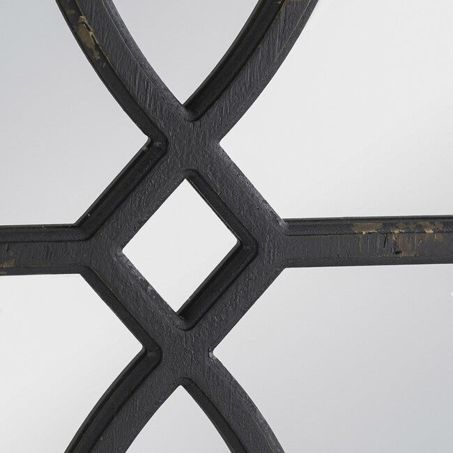 Set 2 Black Carved Wall Mirrors 67cm - Image 2