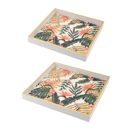 Set 2 Botanical Square Set 40cm