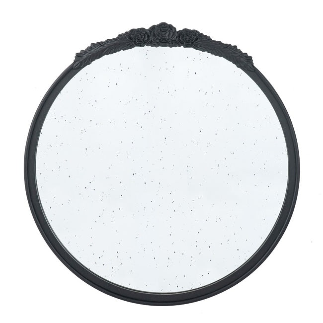 Bingley Rose Black Speckled Round Mirror 82cm