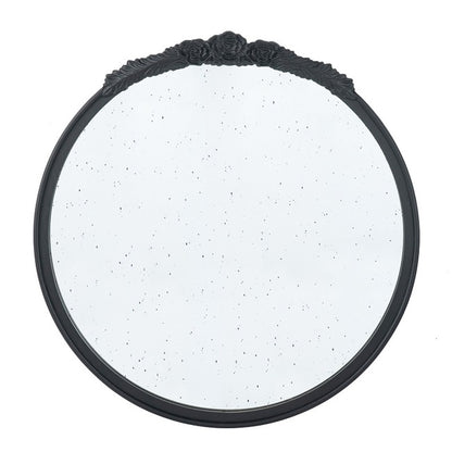 Bingley Rose Black Speckled Round Mirror 82cm