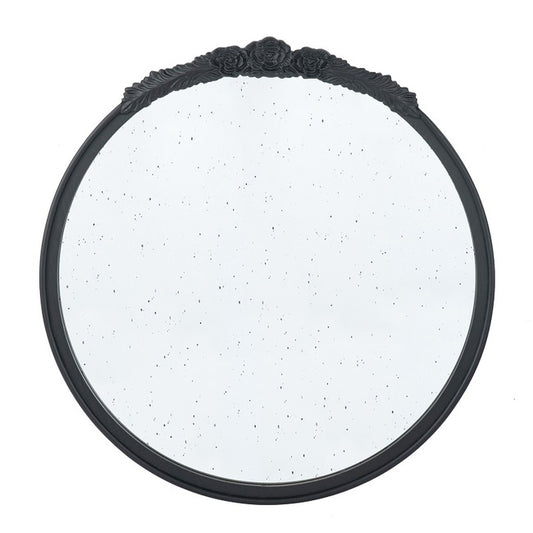 Bingley Rose Black Speckled Round Mirror 82cm
