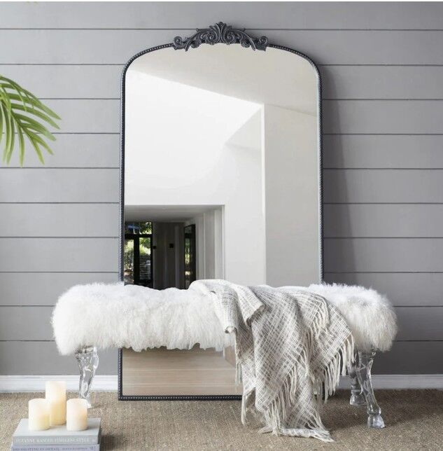 Baroque Tall Black Wall Mirror 168cm - Image 2