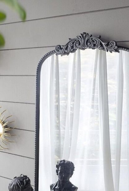 Baroque Tall Black Wall Mirror 91cm - Image 3