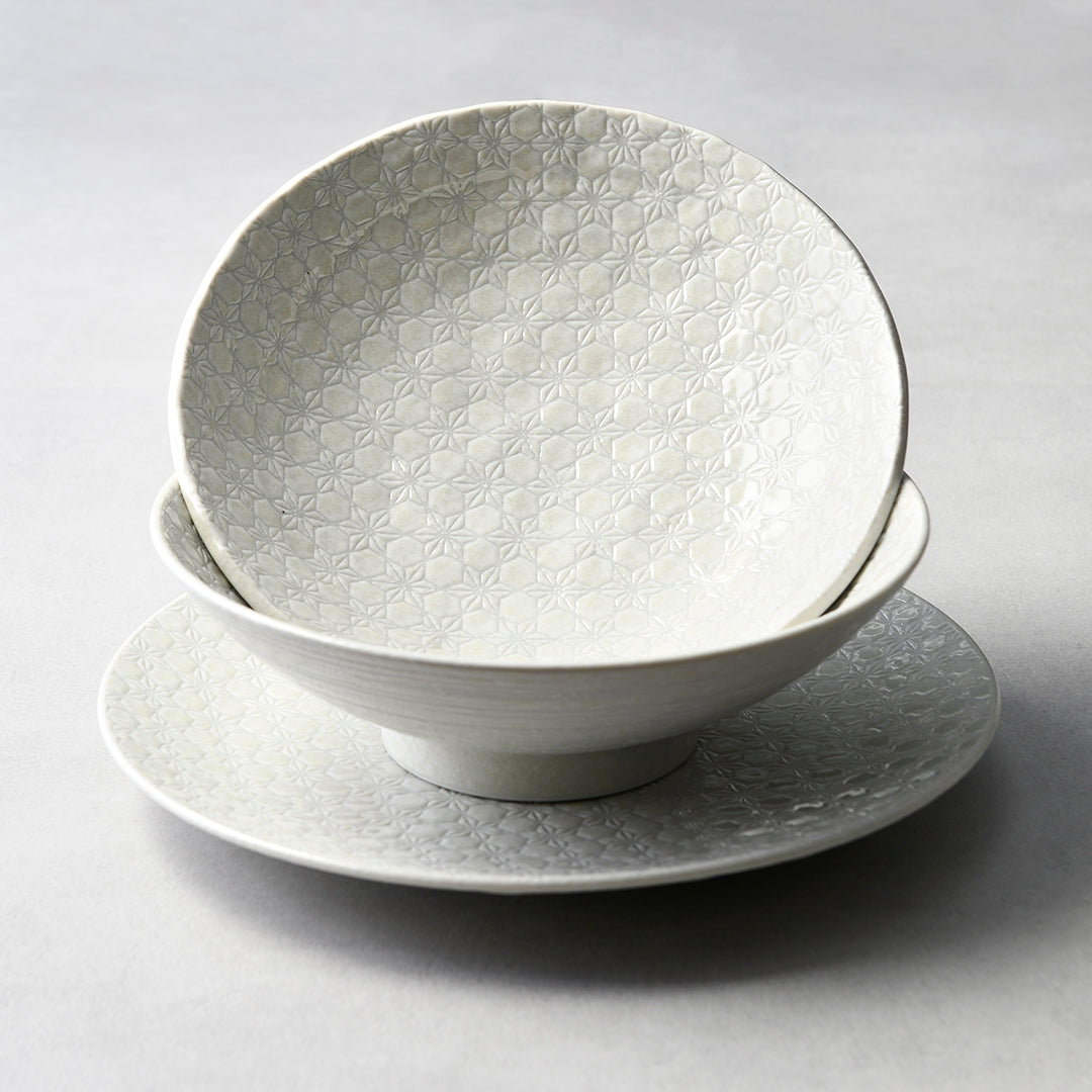 Serving Bowl 24cm White Star Glaze - Image 4