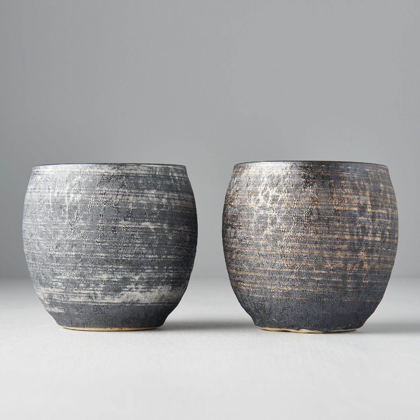 Cup Set Sho Chu 2pcs 320ml Silver Bronze Glaze - Image 3