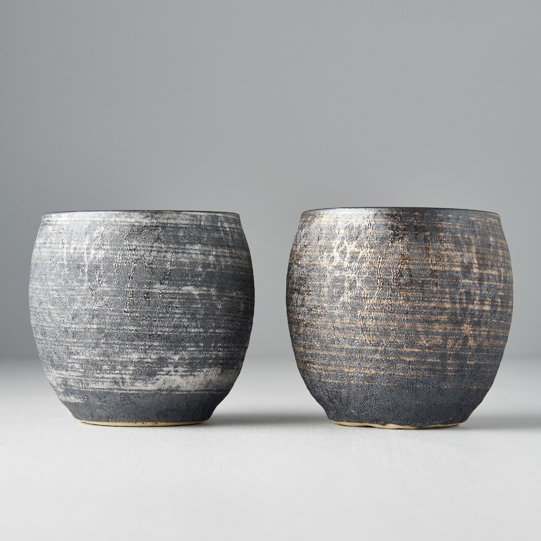 Cup Set Sho Chu 2pcs 320ml Silver Bronze Glaze - Image 3