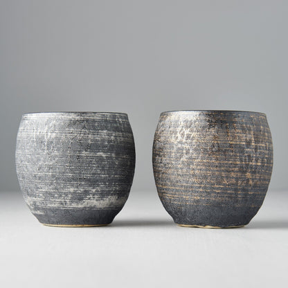 Cup Set Sho Chu 2pcs 320ml Silver Bronze Glaze - Image 3