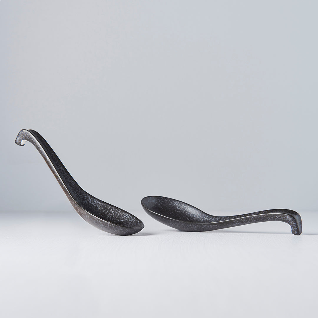 Spoon Ramen 17.5cm Kanso Matt Black Glaze - Image 2