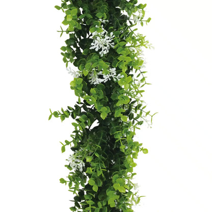Artificial Extendable Hanging Flowering White Eucalyptus Vine UV Resistant 55cm - Image 4