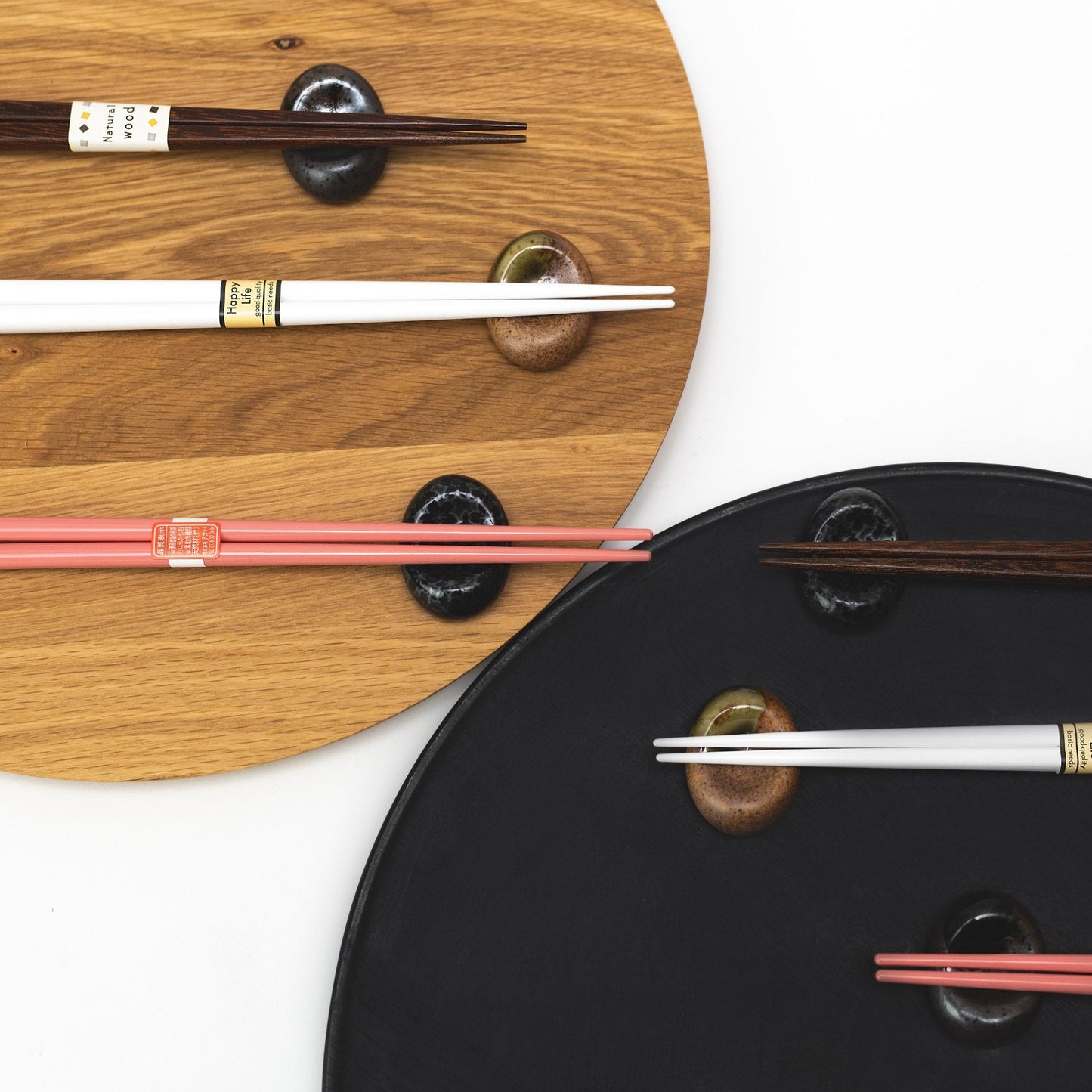 Chopstick Rest Pebble Black Sakura Design - Image 5