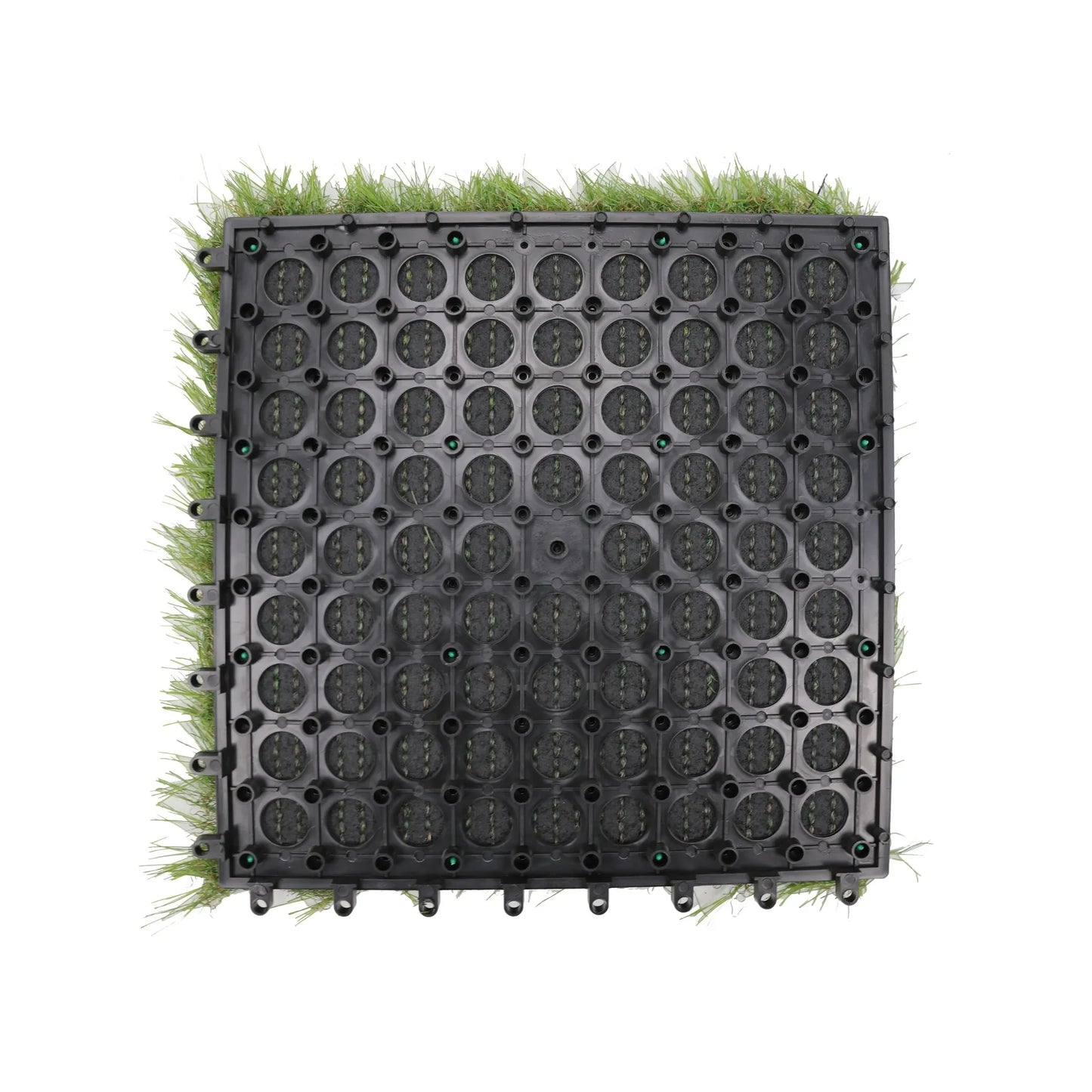 9 Pieces of Interconnecting Artificial Grass Decking Tiles (UV Resistant) 30cm x 30cm - Image 2