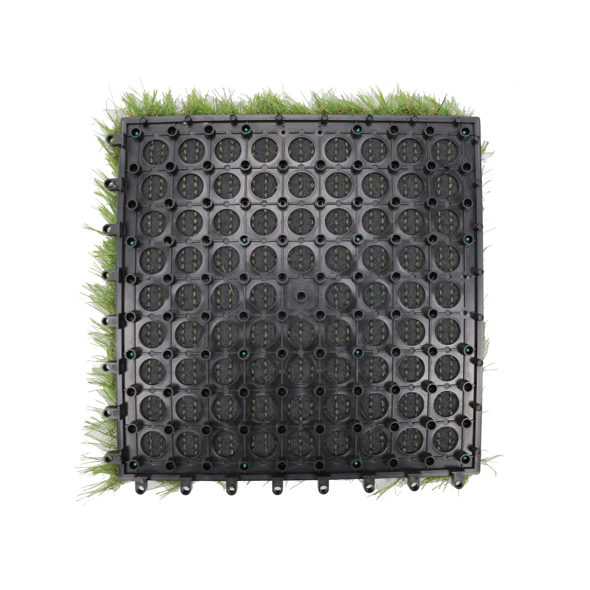 9 Pieces of Interconnecting Artificial Grass Decking Tiles (UV Resistant) 30cm x 30cm - Image 2
