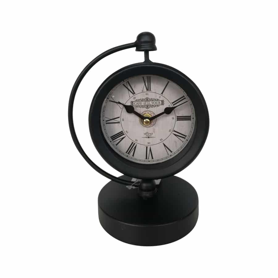 Cafe Black Crescent Table Clock Hanging Art 20cm