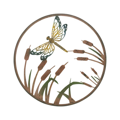 Colour Rust Dragonfly Laser-cut Wall art 70cm