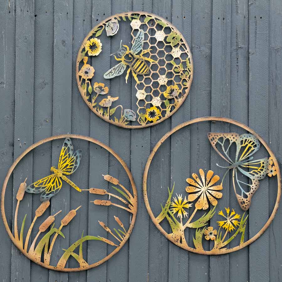Colour Rust Dragonfly Laser-cut Wall art 70cm - Image 3