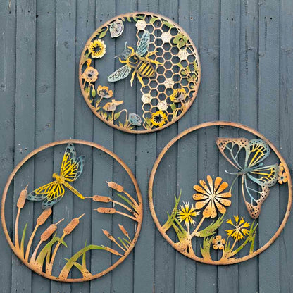 Colour Rust Dragonfly Laser-cut Wall art 70cm - Image 3