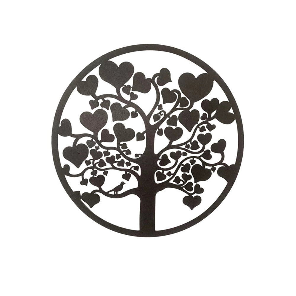 Tree of Life w Heart Leaves Metal Wall Art 60cm
