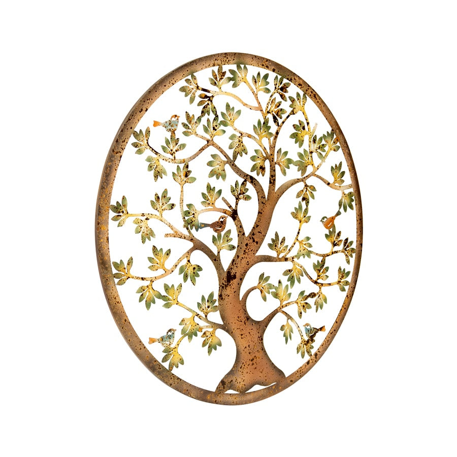 Laser Cut Colourful Round Tree Of Life w 3 Birds Wall Art 60cm - Image 3