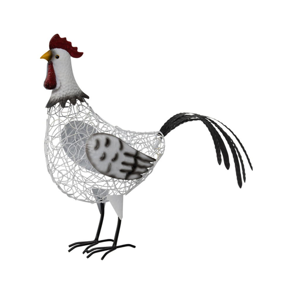White Wire Garden Metal Chook 56cm