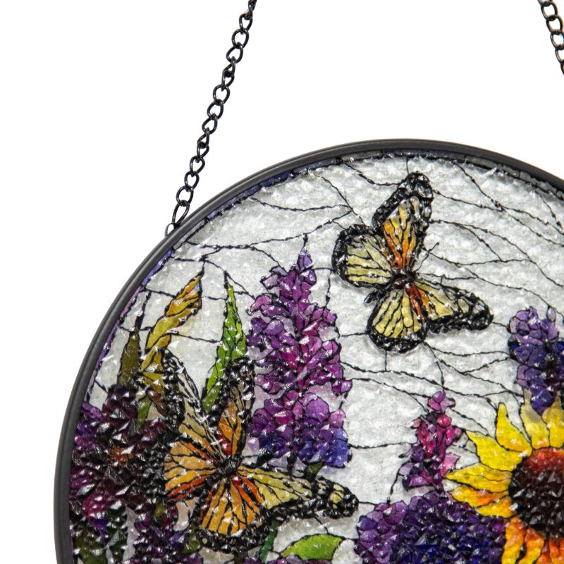 Flowers + Butterflies Stained Glass Sun Catcher 35cm - Image 3