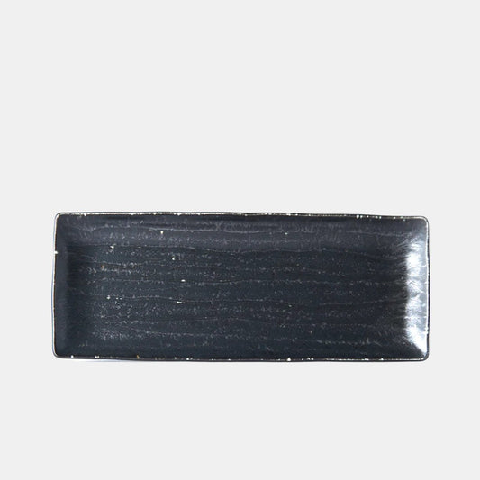 Plate Ibushi Rectangular 26.5cm Black Glaze - Image 2