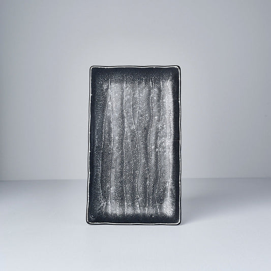 Plate Ibushi Rectangular 22cm Black Glaze - Image 2