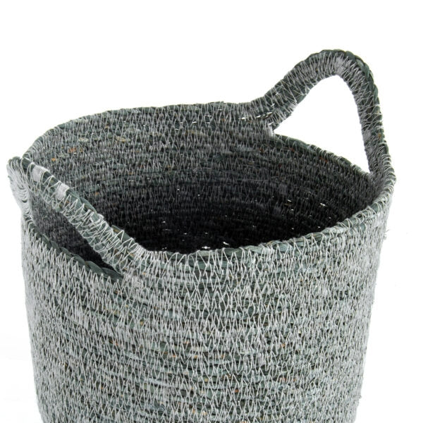 Set 3 Aqua Blue Baskets w Handles 24cm - Image 4
