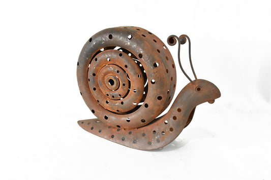Rust Snail Candle Holder 32cm