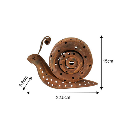 Rust Snail Candle Holder 22cm - Image 3