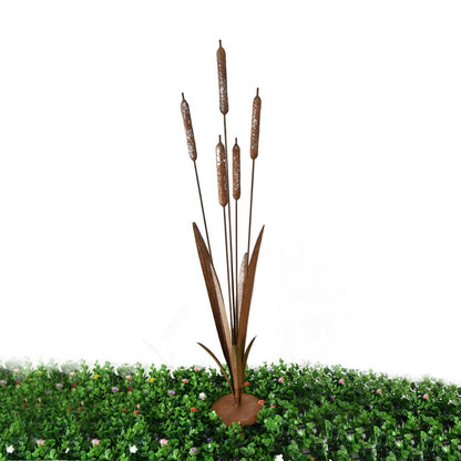 Rust Bulrush Decoration On Stand 91cm - Image 2