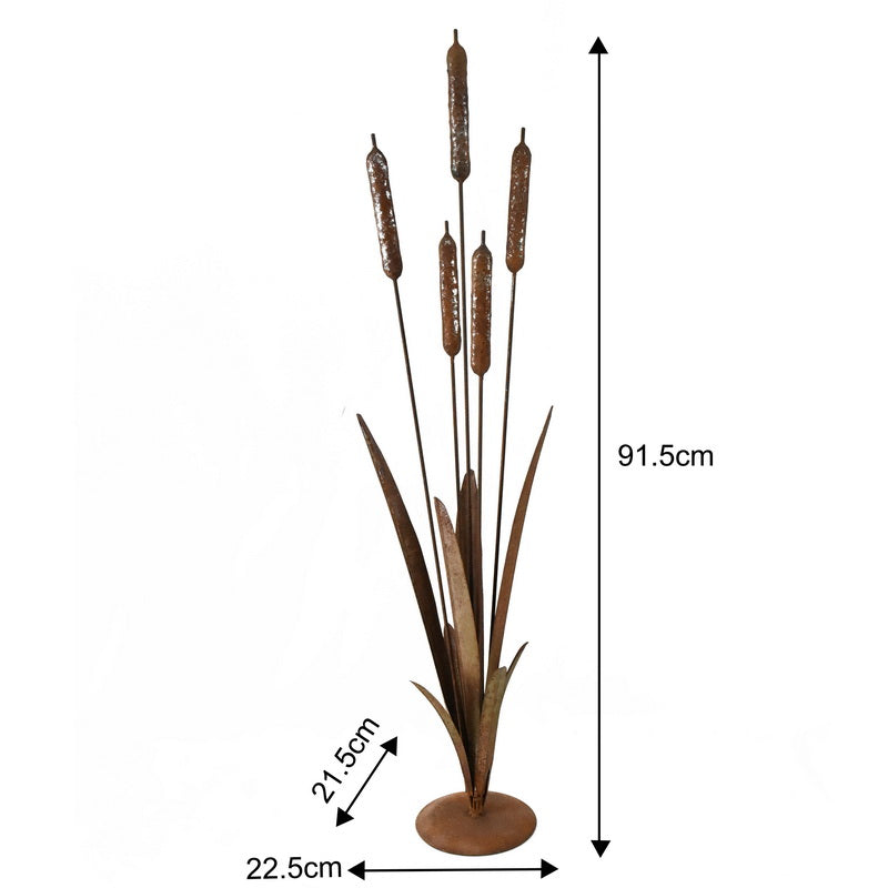Rust Bulrush Decoration On Stand 91cm - Image 4