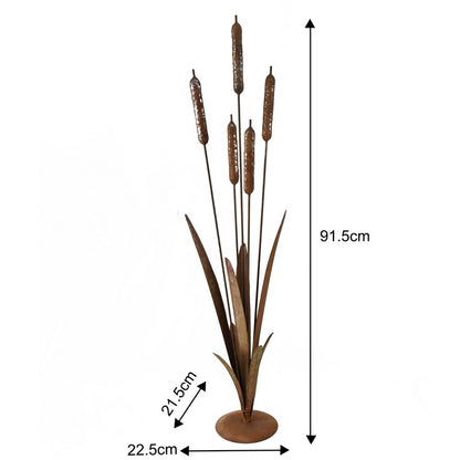 Rust Bulrush Decoration On Stand 91cm - Image 4