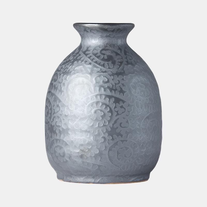 Sake Jug 300ml Black Scroll Glaze - Image 3