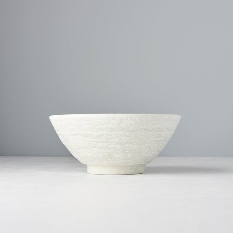 Udon Bowl 19.5cm White Star Glaze - Image 2