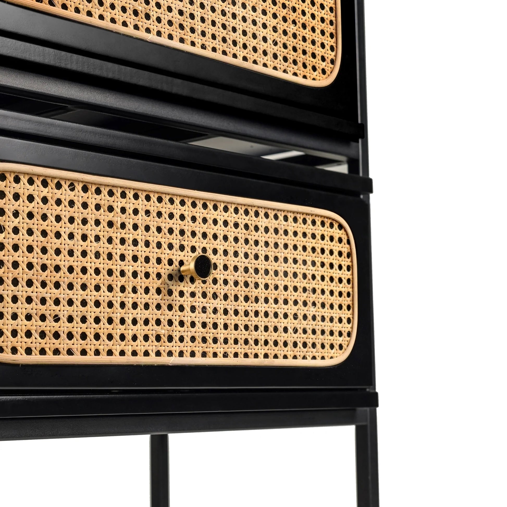 Ashe (Rattan) Bedside Table Black 61cm - Image 4
