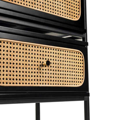 Ashe (Rattan) Bedside Table Black 61cm - Image 4