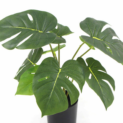 Potted Artificial Monstera Split Philodendron Plant with Real Touch Leaves 35cm - Image 4