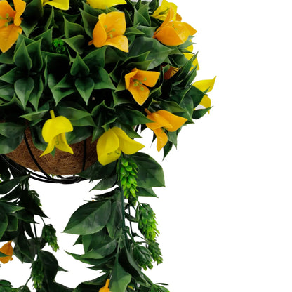 Artificial Hanging Basket Orange and Yellow Bouganvillea 30cm x 80cm Long UV Resistant - Image 2
