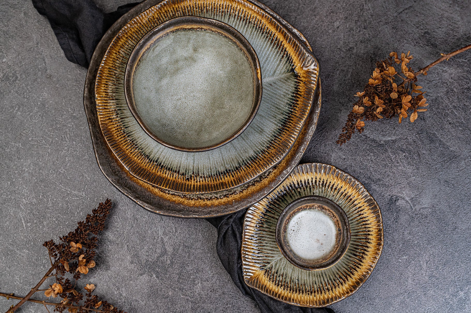 Bowl Organic 14.5cm Akane Grey Glaze - Image 4