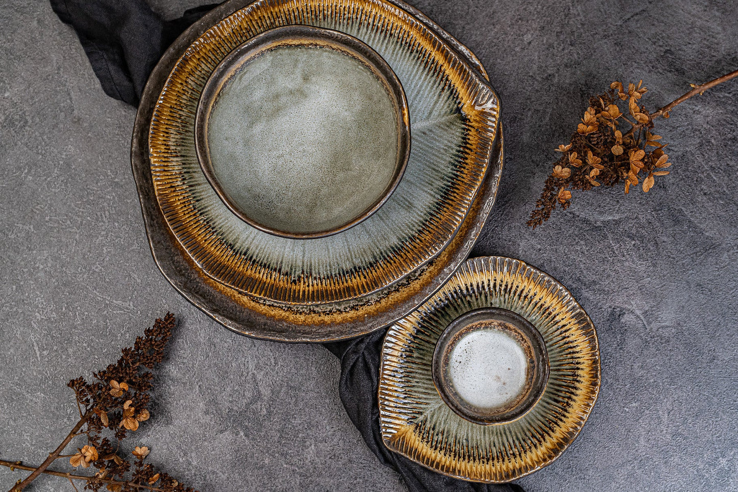 Sauce Dish 8cm Akane Grey Glaze - Image 4