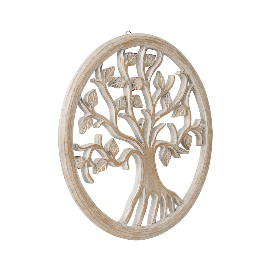 Hand-Carved Round Tree-Of-Life Wall Art 40x40cm - Image 2
