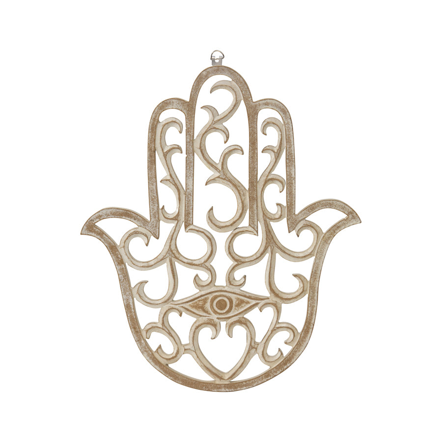 Hand-Carved Lucky Hand Wall Art 35x40cm