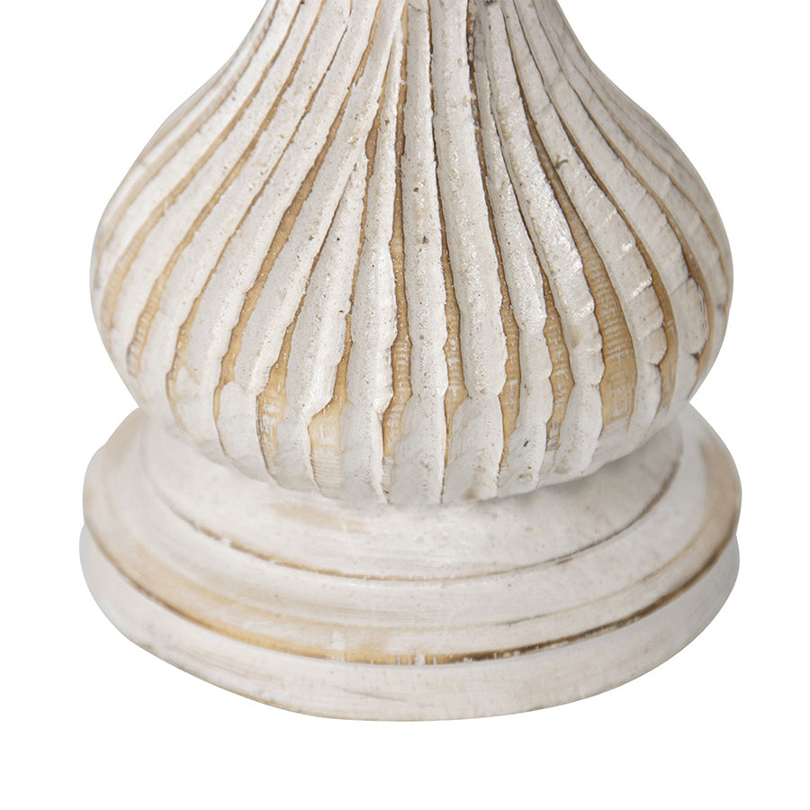 Hand-Carved Squat Pillar Candle Holder 10x15cm - Image 3