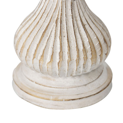 Hand-Carved Squat Pillar Candle Holder 10x15cm - Image 3