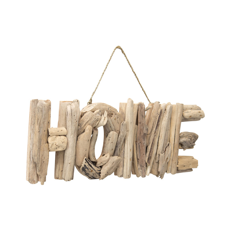 Hand-Made Driftwood 'Home' Wall Art 44x3cm - Image 2
