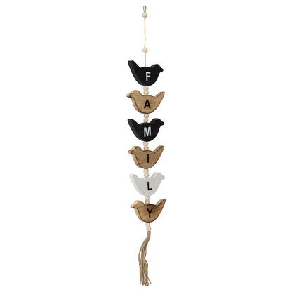 Handcrafted Hanging Bird Family Mobile 15x85cm - Image 2