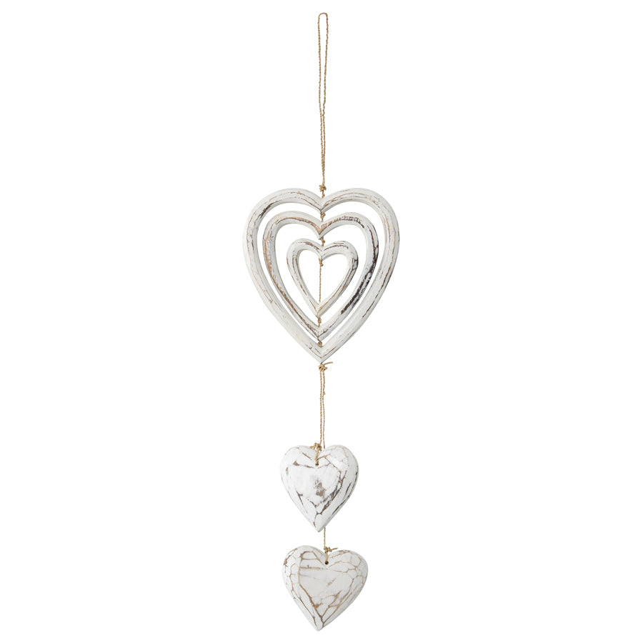 Handcrafted 3 Heart Hanging Mobile 30x3cm
